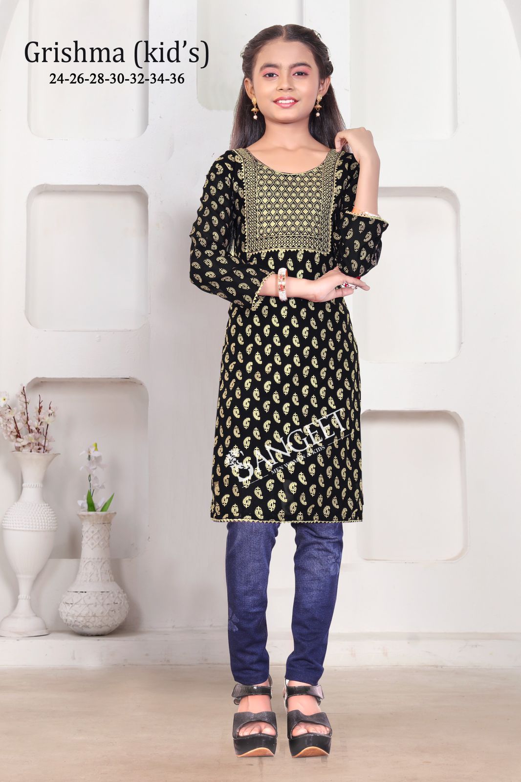 Sangeet Girishma Kids Faux Georgette Girls Wear Kurti Suppliers In India
